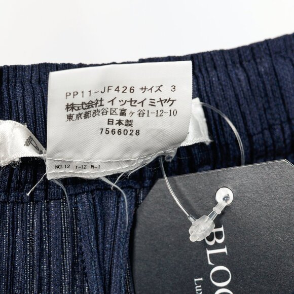 Pleats Please Issey Miyake Navy Straight-Leg Pants - Picture 7 of 7